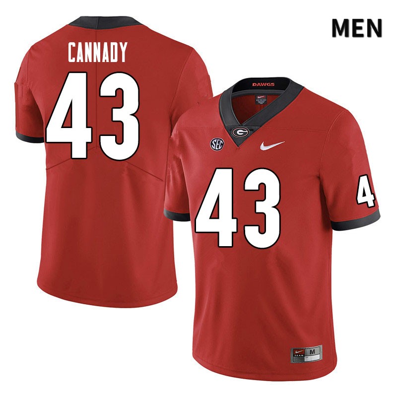 Georgia Bulldogs Men's Jehlen Cannady #43 Red Stitched College UGA Football Jersey 23OZ012OA